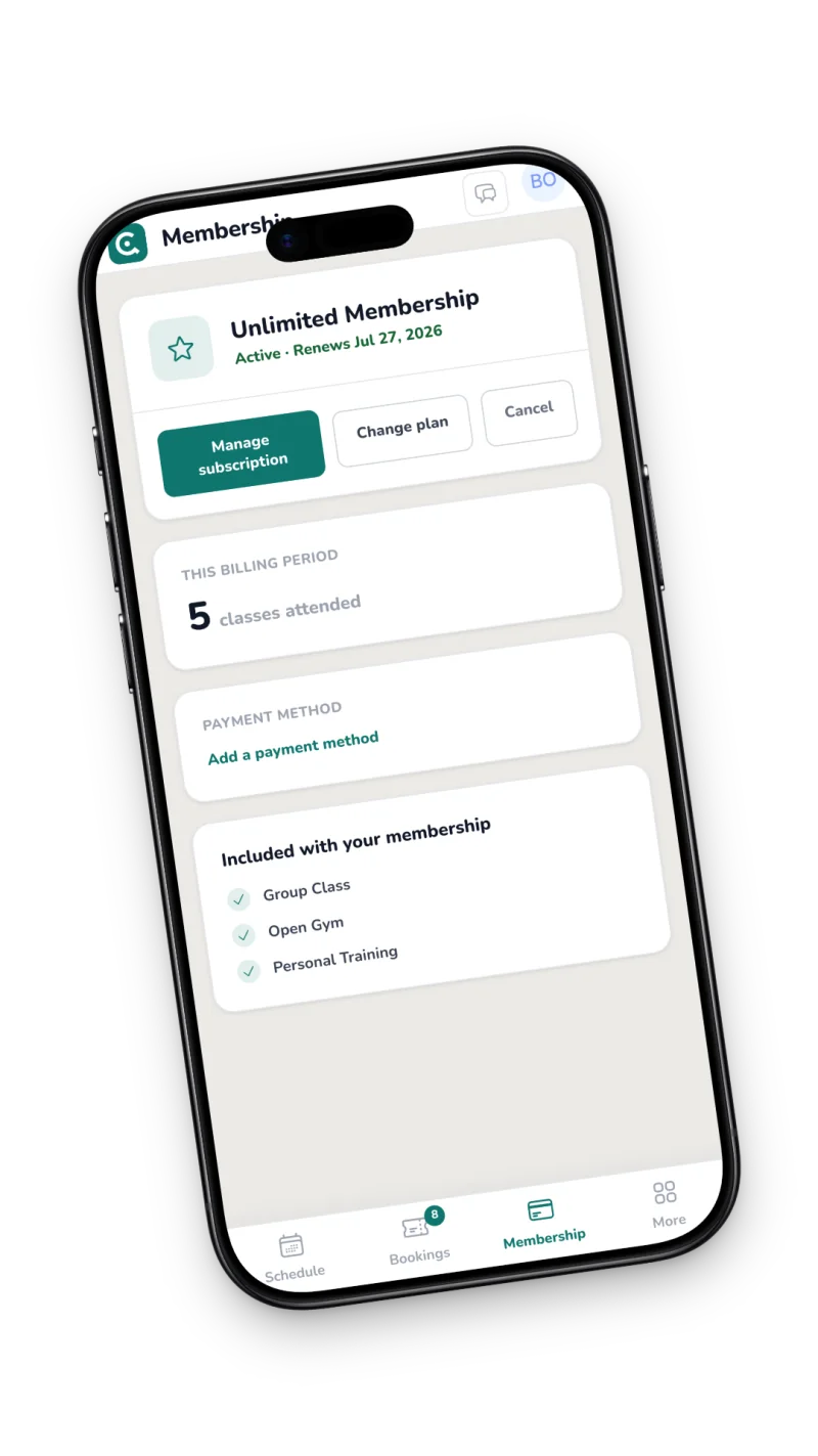 Membership: plan, packs, and self-service billing